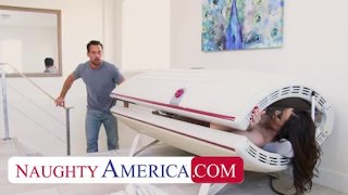 Busty MILF Gets Saved By Her Husband's Friend From Getting Stuck